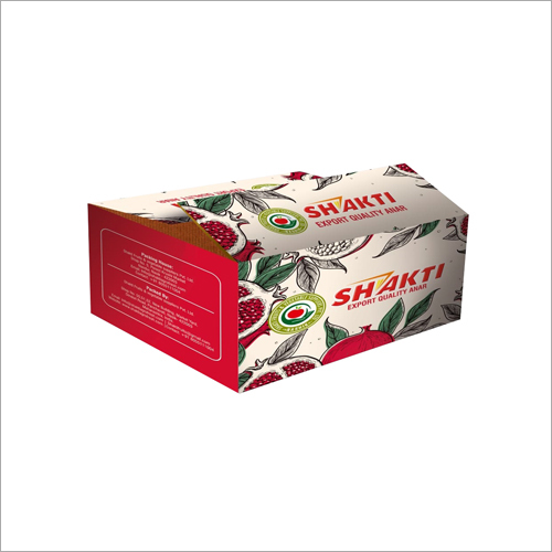Pomegranate Corrugated Packaging Box - 5 kg Size, Rectangle Shape, Multicolor Printing | Customizable in Color, Shape, and Style