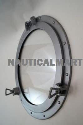 Silver Nauticalmart Porthole Glass Brush Finished 20"