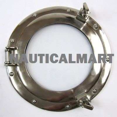 Silver Nauticalmart Porthole Window Glass Aluminum Chrome 11"