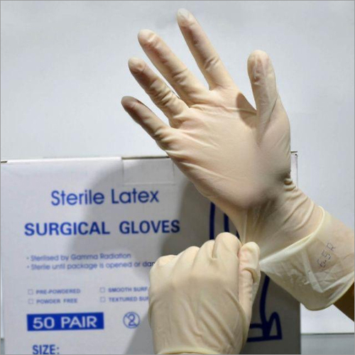 White 50 Pair Sterile Latex Surgical Gloves