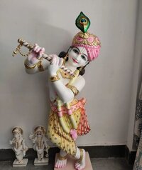 Polished Marble Krishna Statue - Color: Requirement Based