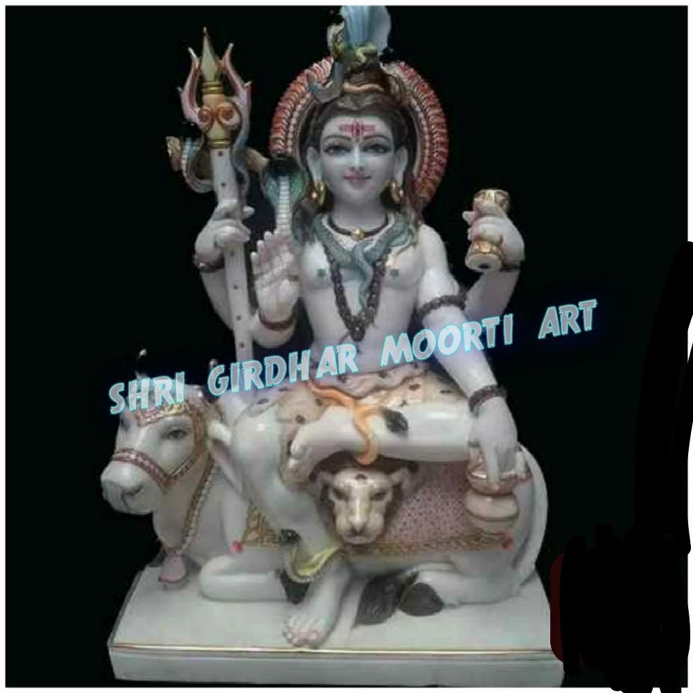 Polished Marble Shiv Statue - Color: Requirement Based