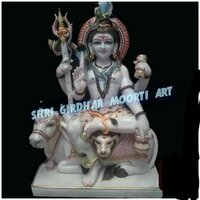 Polished Marble Shiv Statue - Color: Requirement Based