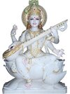 White Marble Saraswati Statue - Size: 36 Inch