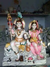 Polished Marble Lord Shiv Parivar Statue