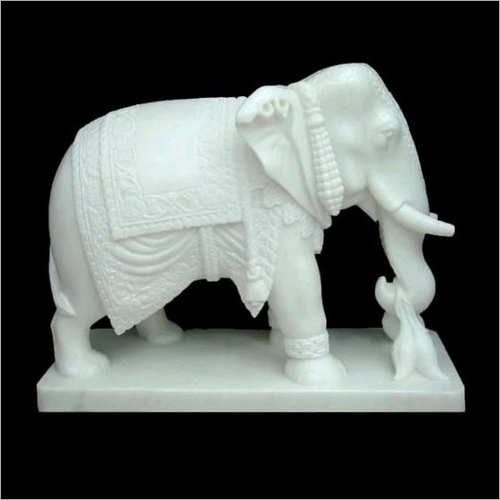 White Marble Elephant Statue