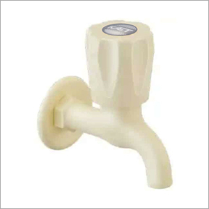 Bib Tap - PVC Material | White Color, Directed Downward Output, Easy Usage, Perfect Finish, Rigid Design, Suitable for Household & Commercial Applications