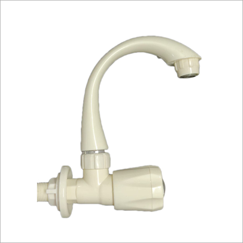 Swan Neck Tap - PVC Material, White Color | Left Hand Operating Knob, Perfect Finish, Easy Usage, Rigid Design for Household & Commercial Applications