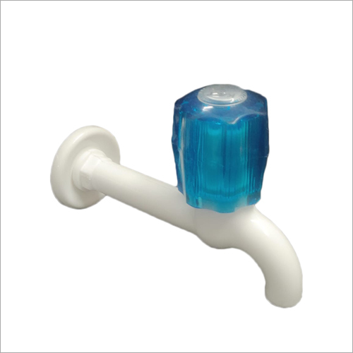Long Body Tap - PVC Material | White-Blue Color, Perfect Finish, Easy Usage, Rigid Design, Easy Installation, Least Maintenance