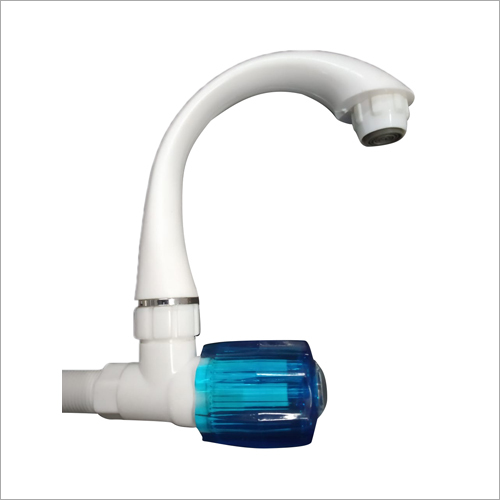 Sink Cock Tap - PVC Material, White-Blue Color | Perfect Finish, Rigid Design, Easy Usage, Easy Installation, Least Maintenance