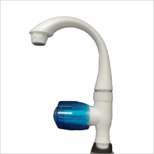 Swan Neck Tap - PVC Material, White-Blue Color | Perfect Finish, Easy Usage, Rigid Design, Easy Installation, Least Maintenance