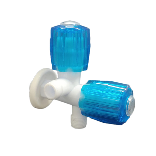 Two Way Angle Tap - PVC, 15mm | White-Blue, Perfect Finish, Easy Installation, Rigid Design, Least Maintenance, Easy Usage