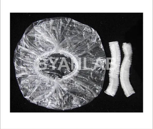 Shower Cap - Plastic, 10 Inches Round Diameter, Transparent, Light Weight, Available in Multicolor, Elastic Fit for Personal Use