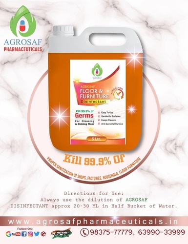 Agrosaf Floor & Furniture Disinfectant With 10 X Power Ingredients: Sodium Hypochlorite Processed