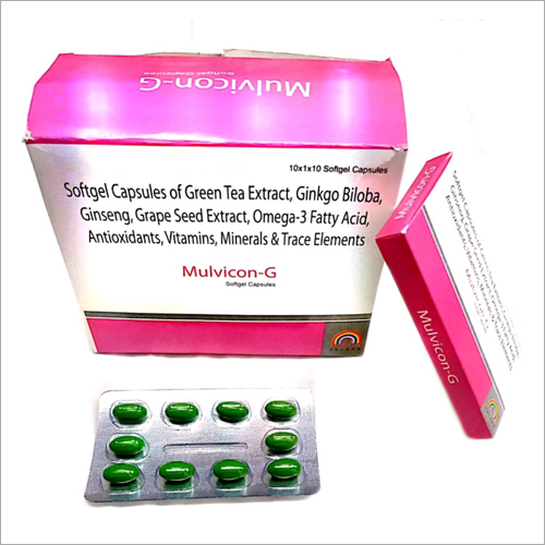 Softgel Capsules Of Green Tea Extract Omega-3 Fatty Acid Vitamins minerals And Trace Elements