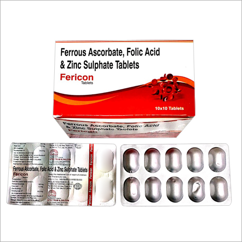 Ferrous Ascorbate Folic Acid And Zinc Sulphate Tablets