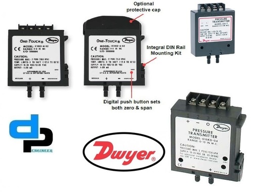 Dwyer Series 616D DIN Rail Differential Pressure Transmitter 0-40WC Range 
