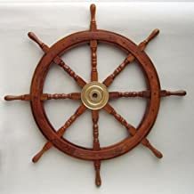 Decorative Wall Hanging Large Wooden Ship Wheel Nautical Decor