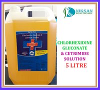 Chlorhexidine Gluconate Cetrimide Disinfectant Solution - 5 Litre Hdpe Jar, Orange Color | Antiseptic Liquid For Multiple External Uses, Ready To Use