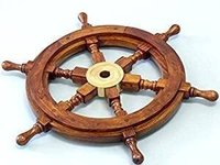 Wood And Brass Nauticalmart 15" Wooden Ship Wheel - Wall Decor