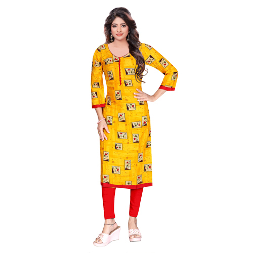 लाडीज़ राउंड नेक कुर्ती