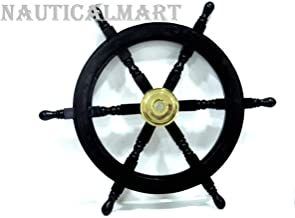 Dark Blue Nauticalmart Decorative Wall Hanging Large Wooden Ship Wheel Nautical Decor