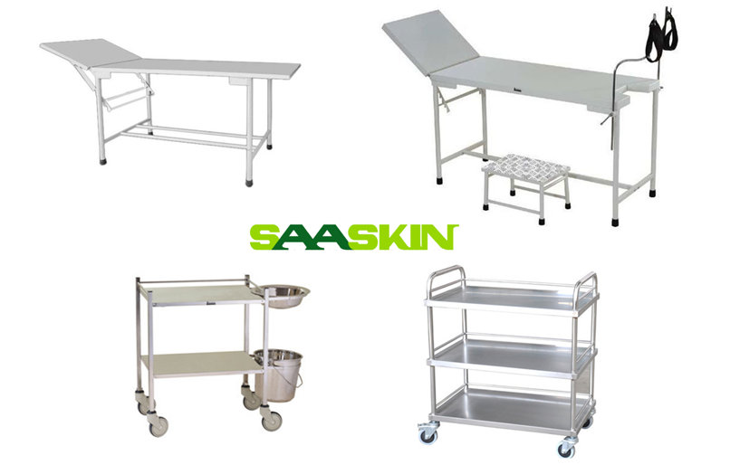 Hospital Metal Bed and Trolley