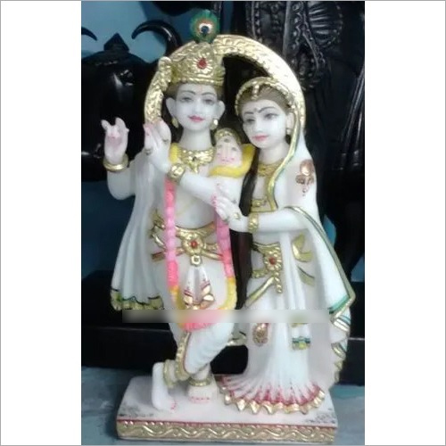 Radha Krishna Idol - Handcrafted Resin Sculpture, Intricate Detailing and Vibrant Colors