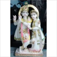 Radha Krishna Idol - Handcrafted Resin Sculpture, Intricate Detailing And Vibrant Colors