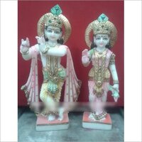 Marble Radha Krishna Manufacture - Makrana/vietnam White Marble, 18-72 Inch, Multicolor Accents | Handcrafted, Polished, Durable, Customizable