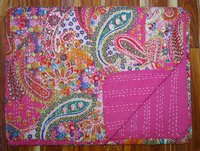 Kantha Bed Cover Paisley Design