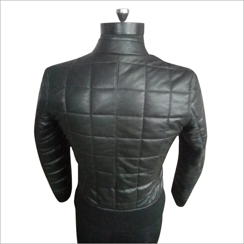 Plain Ladies Black Leather Jacket