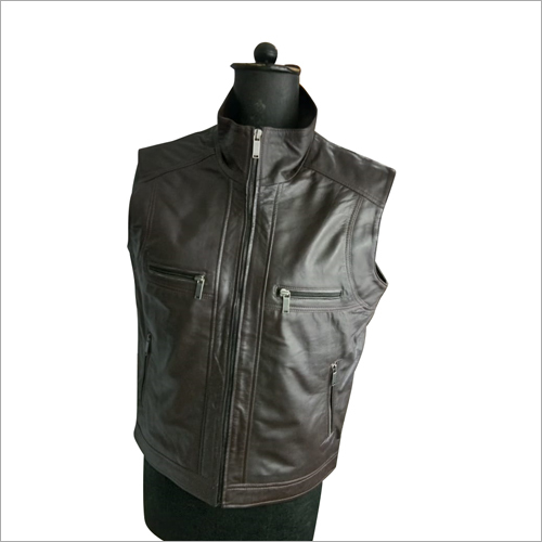 Black Ladies Half Sleave Leather Jacket