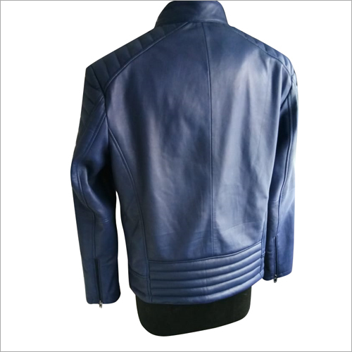 Blue Ladies Fancy Leather Jacket