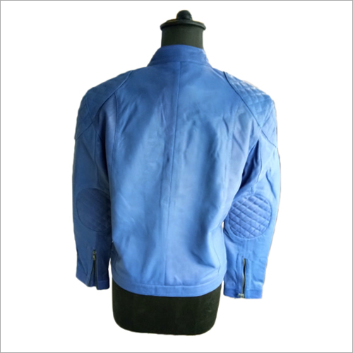 Mens Casual Leather Jacket - Pure Leather, Sizes S-XXL, Blue | Full Sleeves, Premium Quality for Stylish Winter Outings
