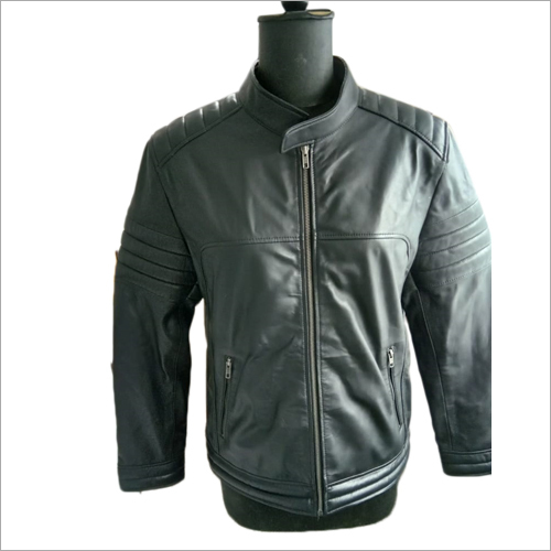 Black Mens Slim Fit Leather Jacket