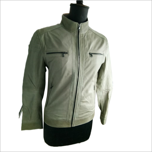 Grey Mens Fancy Leather Jacket