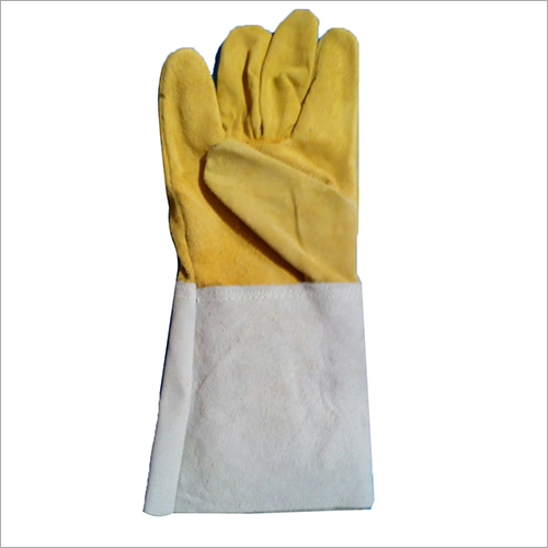 Yellow Split Leather Hand Gloves