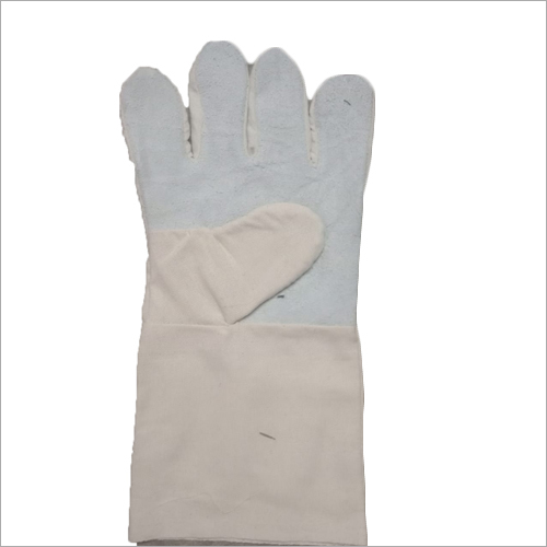 White Soft Leather Hand Gloves - Full Finger Design | Premium Industrial Grade Plain Pattern Comfortable Fit