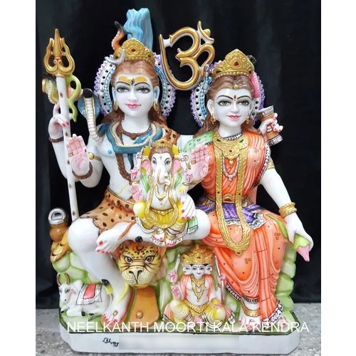 Marble Shiv Parivati Statue Idol