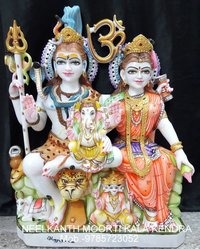 Marble Shiv Parivati Statue Idol