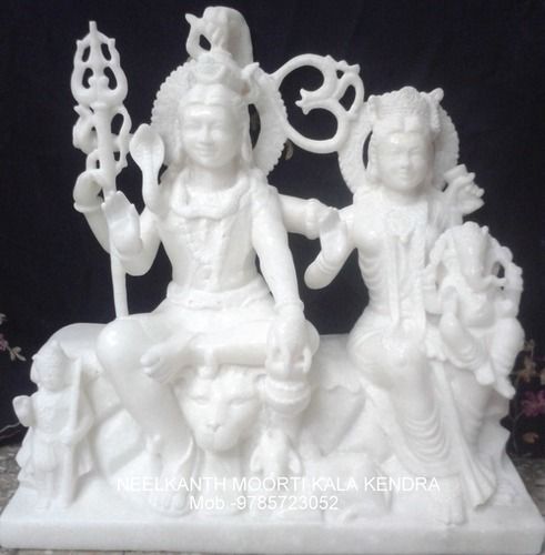 White Marble Shiv Parvati Statue