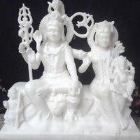 White Marble Shiv Parvati Statue