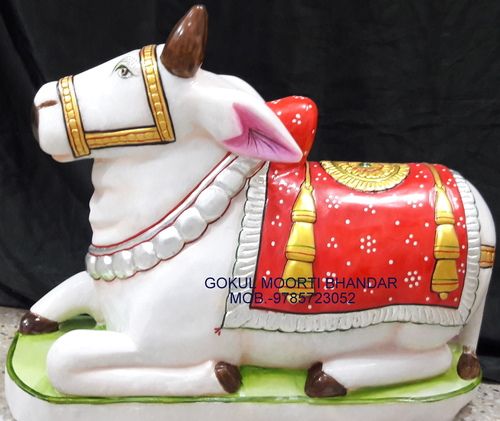 Marble Nandi Statue