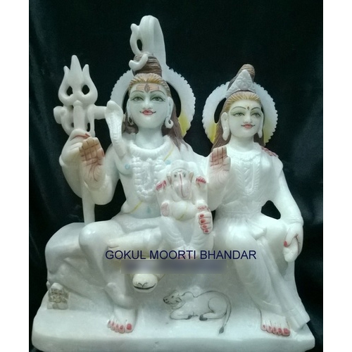 Marble shiv parvati murti