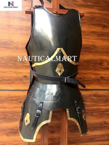 NauticalMart Medieval Reenactment Black Antique Steel Armour Breastplate Handmade Armor