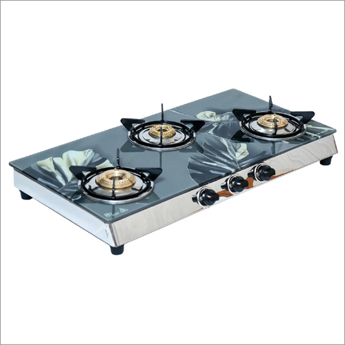 Three Burner Gas Stove with GlassTop