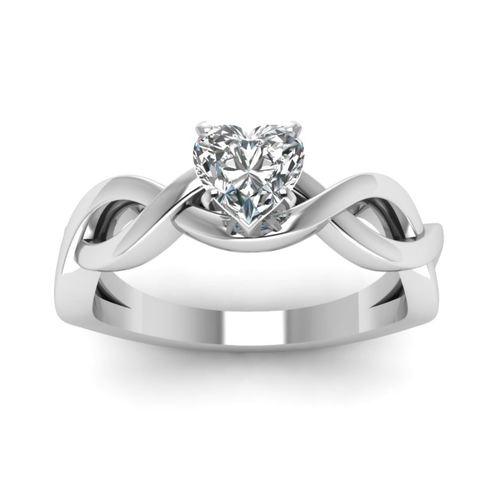 Heart Shape Solitaire Silver Ring