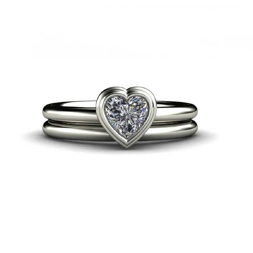 Silver Designer Solitaire Ring