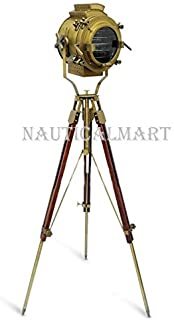 Nautical Searchlight Antique Vintage Style Wooden Tripod Floor Lamp by Nauticalmart